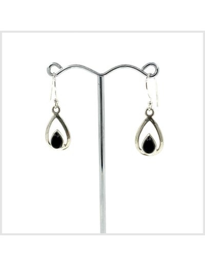 Boucles d'oreilles Onyx et Argent Massif