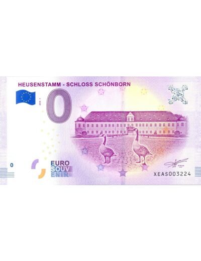 ALLEMAGNE 2018-1 HEUSENSTAMM SCHLOSS SCHONBORN BILLET SOUVENIR 0 EURO