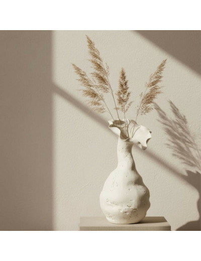 Vase Helix céramique blanc large 19x38x20cm