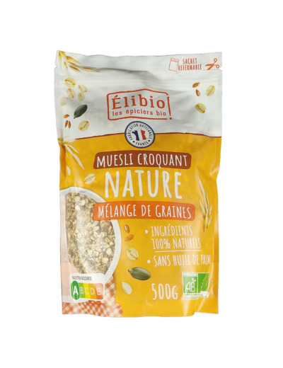 Muesli Croquante Nature Mélange de Graines 500g Bio