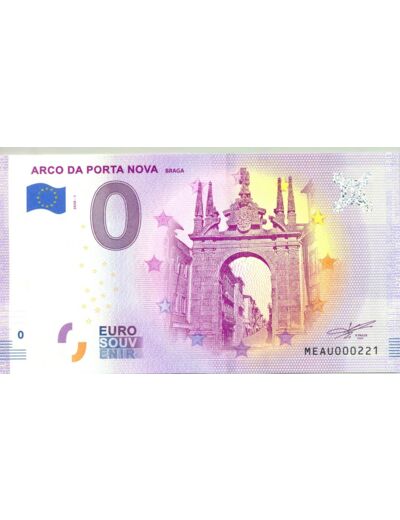 PORTUGAL 2020-1 ARCO DA PORTA NOVA BILLET SOUVENIR 0 EURO TOURISTIQUE  NEUF