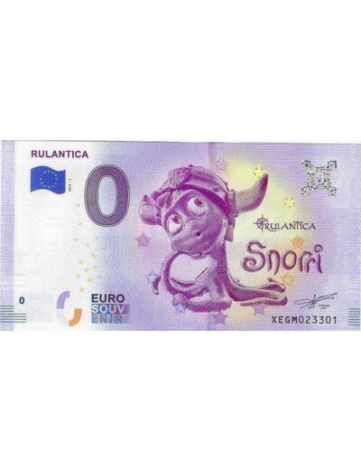 ALLEMAGNE 2019-1 RULANTICA BILLET SOUVENIR 0 EURO TOURISTIQUE  NEUF