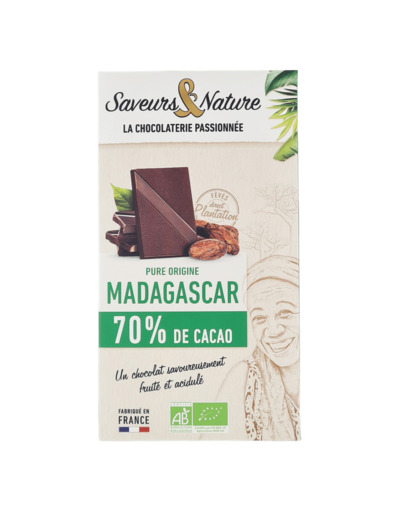 Chocolat Noir 70% Madagascar Bio 80g