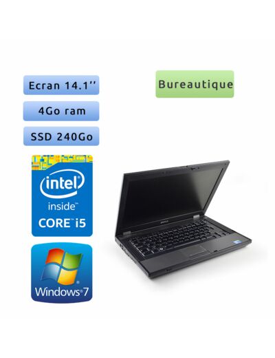 Dell Latitude E5410 - Windows 7 - i5 4Go 240Go SSD - 14.1 - Grade B - Ordinateur Portable PC