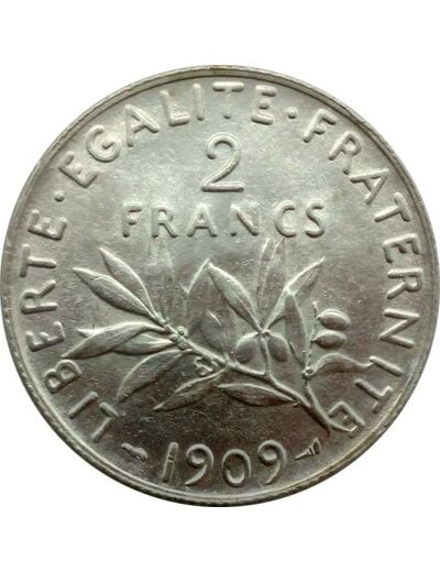 FRANCE 2 FRANCS SEMEUSE 1909 SUP