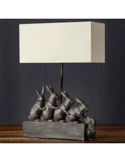 Lampe à poser famille Lapins résine 46x14x32cm