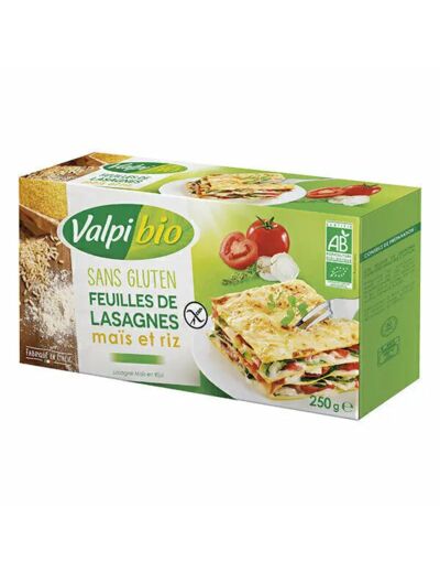 Feuilles de Lasagnes sans gluten-Maïs et Riz-250g-ValpiBio