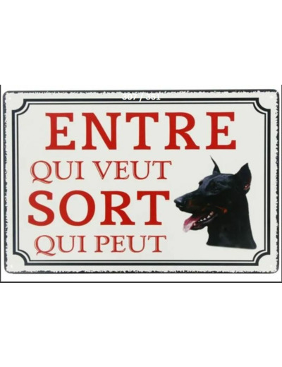 Plaque plate vintage - Entre qui veux, Sort qui peux - 20 x 30 cm