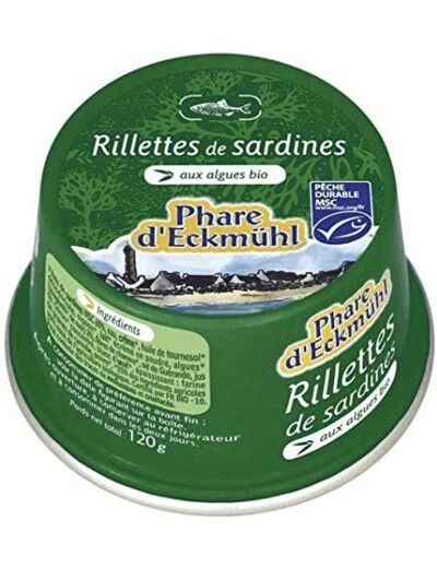 RILLETTES DE SARDINE AUX ALGUES 120G Phare d Eckmühl