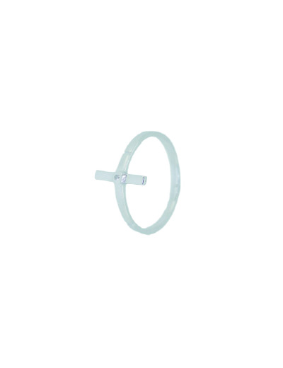 Bague en Argent 925 Taille 56 - CROIX + ZIRCON