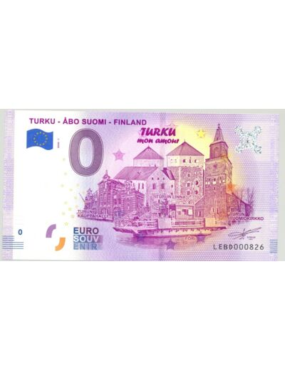 FINLANDE 2020-1 TURKU ABO SUOMI BILLET SOUVENIR 0 EURO TOURISTIQUE NEUF