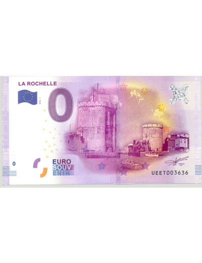 17 LA ROCHELLE LES 2 TOURS BILLET SOUVENIR 0 EURO 2016-1 Numero 3636 NEUF