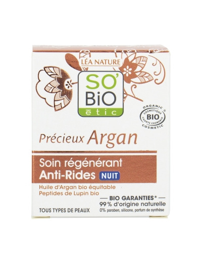 Soin régénérant Anti Rides nuit Précieux Argan 50ml