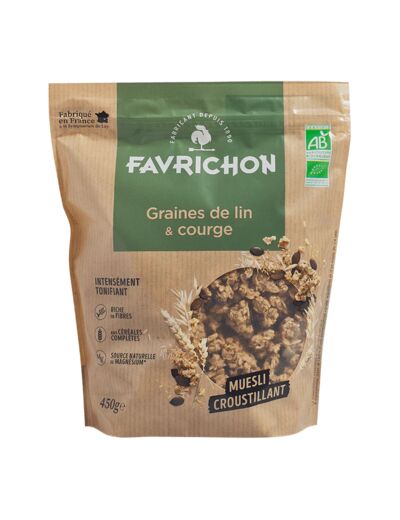 Muesli Bio Graines de Lin et Courge-450g-Favrichon