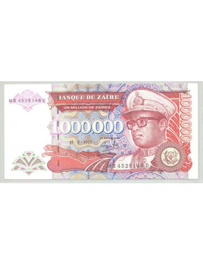 ZAIRE 1000000 (1 million)ZAIRES 17-05-1993 SERIE MB SPL