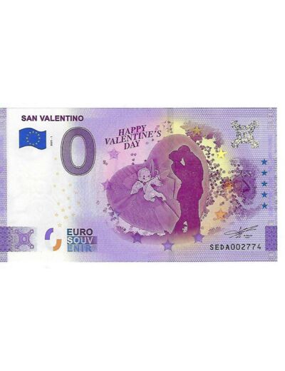 ITALIE 2021-1 SAN VALENTINO VERSION ANNIVERSAIRE BILLET SOUVENIR 0 EURO