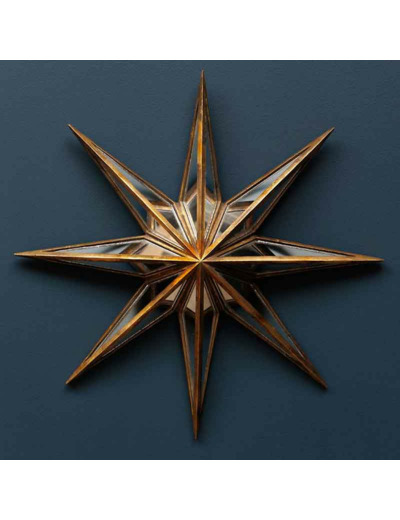Étoile miroirs Véga dorée 6x53x53cm
