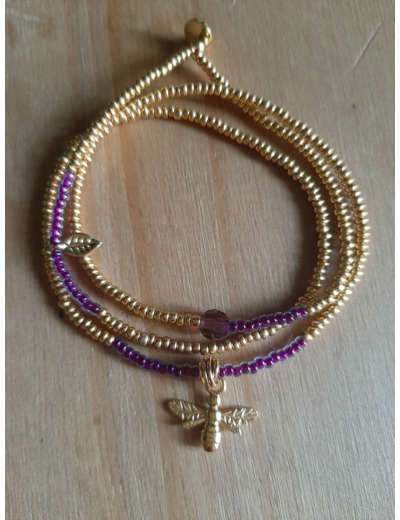 BRACELET MULTIRANGS BEE LAVENDER