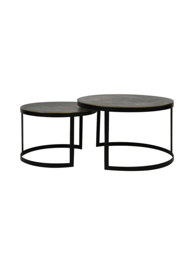 Duo tables Gigognes en Bronze Métal 76x76x46cm