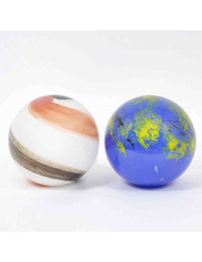 Lampe boule Galaxie led orange verre 29x29x29cm