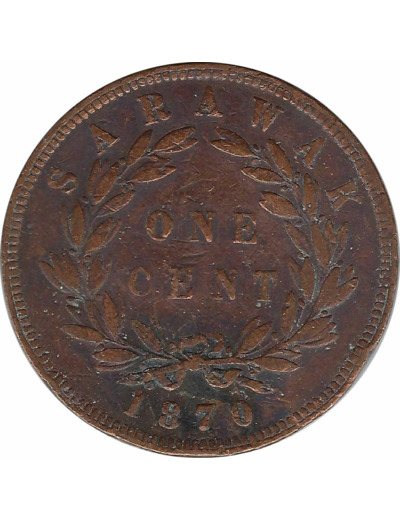 SARAWAK 1 CENT 1870 TB+