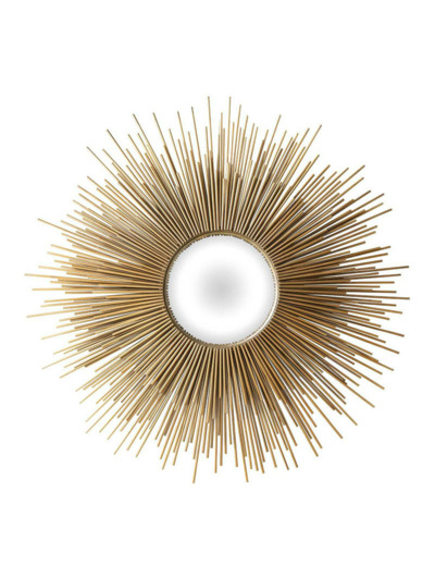 Miroir Straw doré métal 100x100x5cm