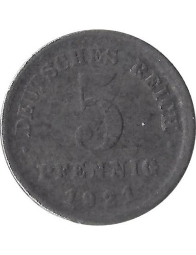 Allemagne 5 PFENNIG 1921 F Etat TTB+