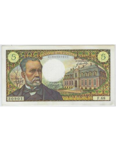 FRANCE 5 FRANCS PASTEUR 7-12-1967 F.68 SUP