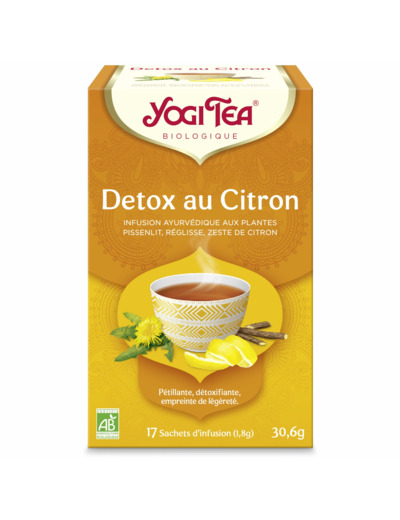 Tisane ayurveda detox citron 17x1,8g Yogi Tea