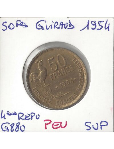 FRANCE 50 FRANCS GUIRAUD 1954 SUP PEU