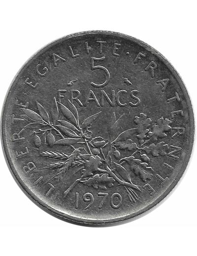 FRANCE 5 FRANCS ROTY 1970 TTB+