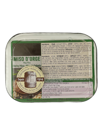 Miso d'Orge Non Pasteurisé 400g Bio