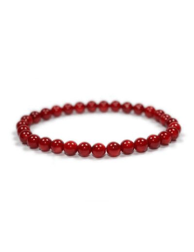 Bracelet en corail rouge 6 mm