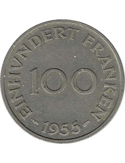 SARRE 100 FRANKEN 1955 TTB+
