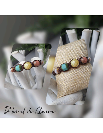 Bracelet Shamballa 4 perles tchèques 1 de verre