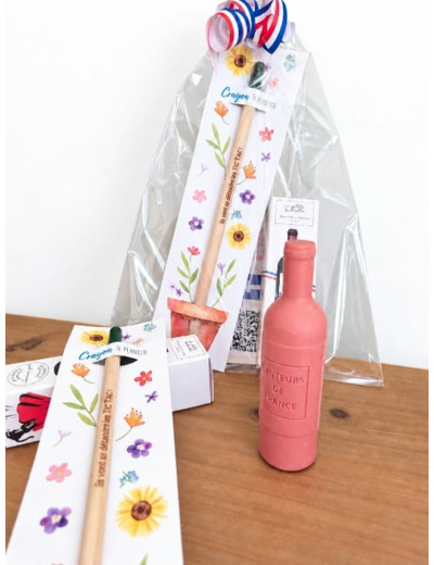 Coffret « Entre Nous » – Crayon à planter & savon bouteille Made in France