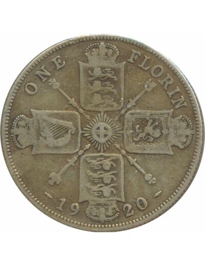 GRANDE BRETAGNE 1 FLORIN (2 SHILLING) GEORGES V 1920 TB+ N2