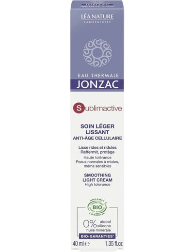 Soin leger lissant anti-âge cell 40ml Jonzac - Sublimactive