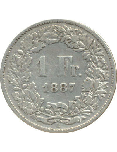 SUISSE 1 FRANC 1887 B TB+