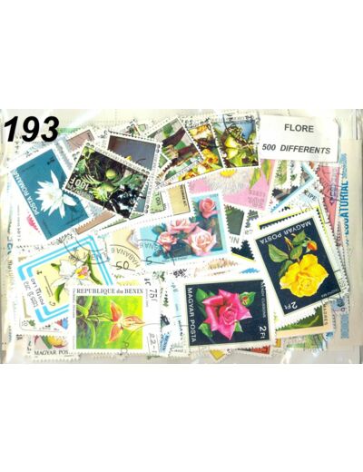 500 TIMBRES FLORE FLEURS DIFFERENTS OBLITERES ET NEUFS *193