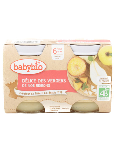 Pots Bébé Délices des Vergers Bio 2x130g