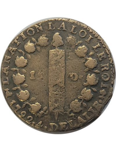 LOUIS XVI 12 DENIERS 1792 AN 4 T. (Nantes) TB (G15)