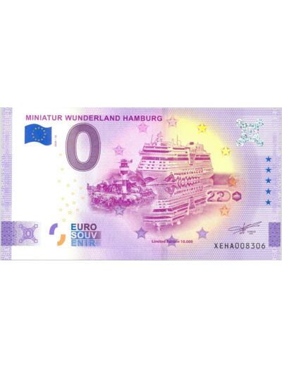 ALLEMAGNE 2020-10 MINIATUR WUNDERLAND HAMBURG ANNIVERSAIRE BILLET 0 EURO