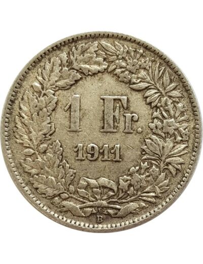 SUISSE 1 FRANC 1911 B TTB