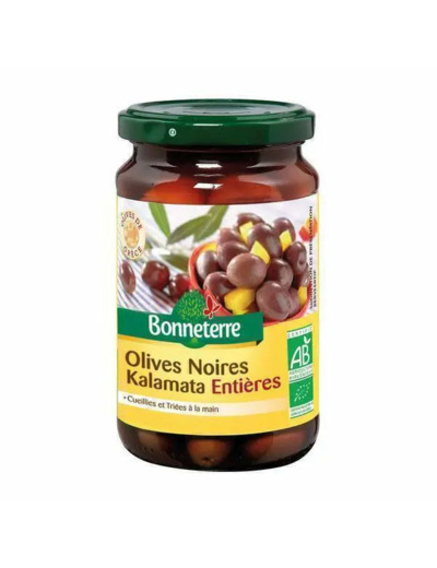 Olives Noires Kalamata entières-320g-Bonneterre