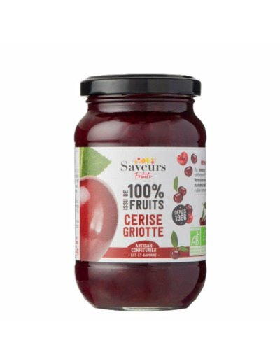 Préparation de Cerises Griottes 100% Fruits Bio-310g-Saveurs et Fruits