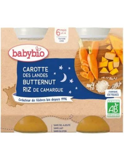 Carotte potimarron riz pot 2x200g Babybio - Bonne nuit