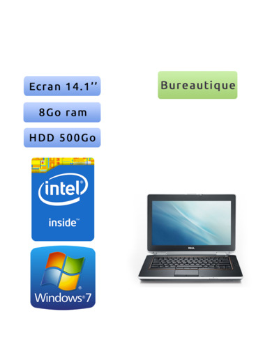 Dell Latitude E5430 - Windows 7 - 1,9Ghz 8Go 500Go - 14.1 - Webcam - Ordinateur Portable PC