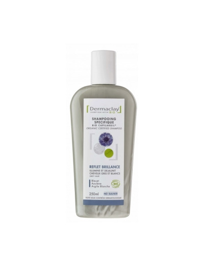 Shampoing traitant cheveux gris et blanc Argile bleue sans sulfate 250ml