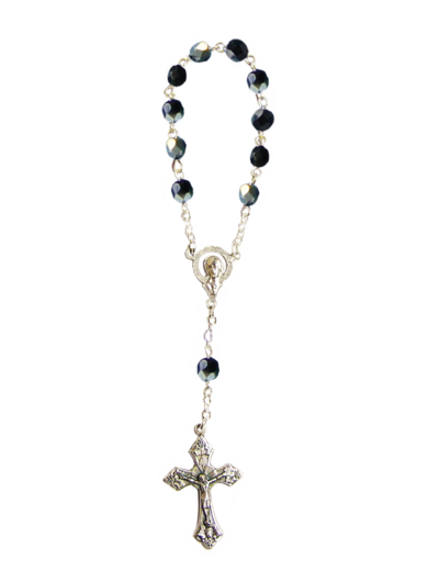 Chapelet de Voyage Perles en Verre Sur Chaine Argentée - SCARABE